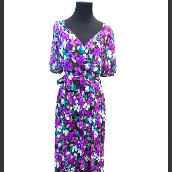 Dkny Purple Floral Dress, Size: 10 NWT. Msrp $129 - Picture 1 of 13